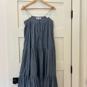 Louise Gray Blue Tiered Sleeveless Dress